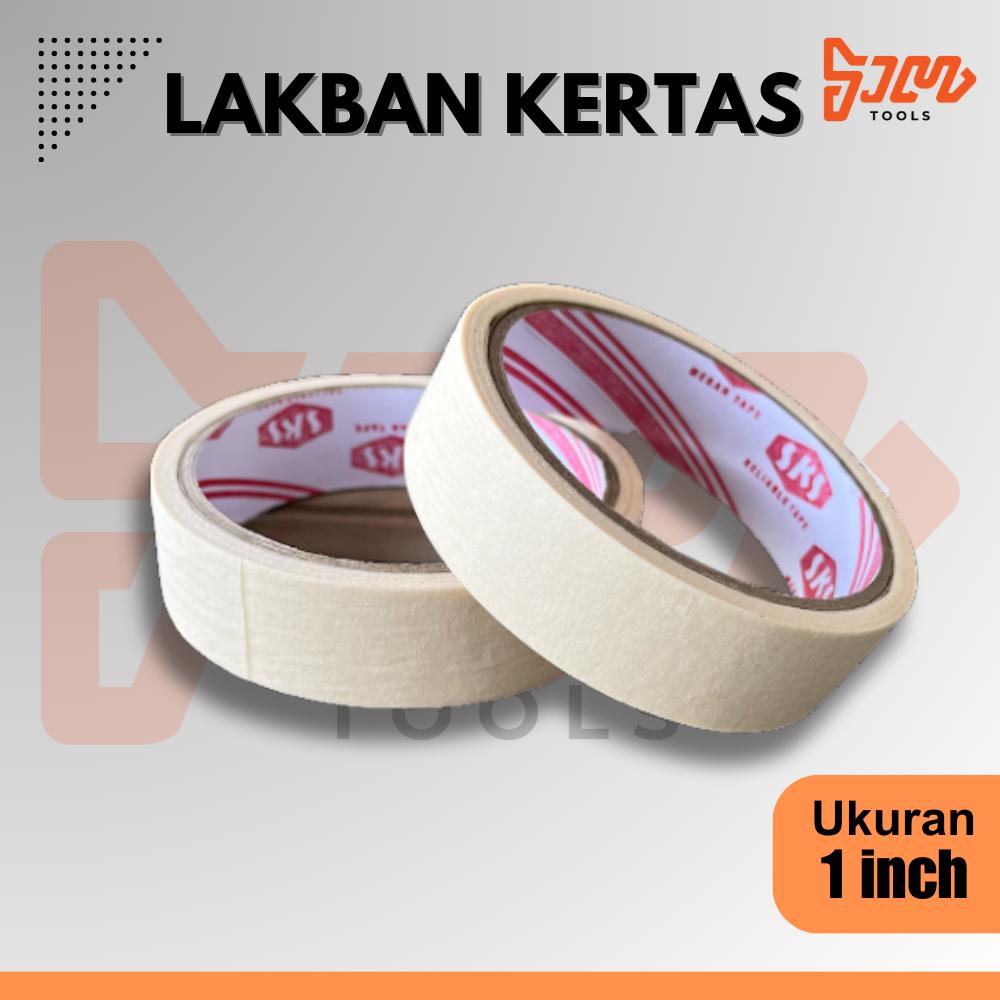 

Lakban Kertas 1 inch (12 Meter) / Isolasi Kertas 1 inch / Masking Tape 1 Inch