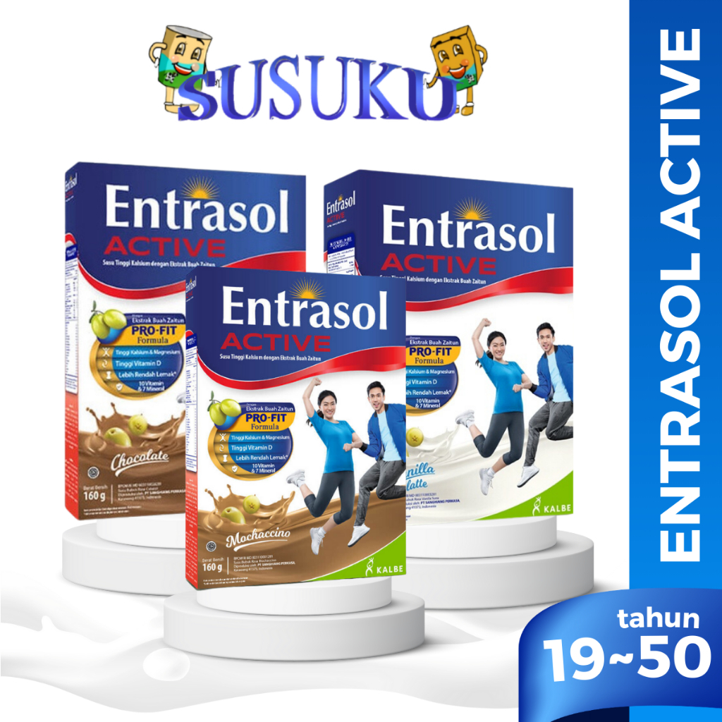 

Entrasol Active Susu Dewasa Kalsium Tinggi 19-50 tahun Rasa Vanila/Coklat 360gr