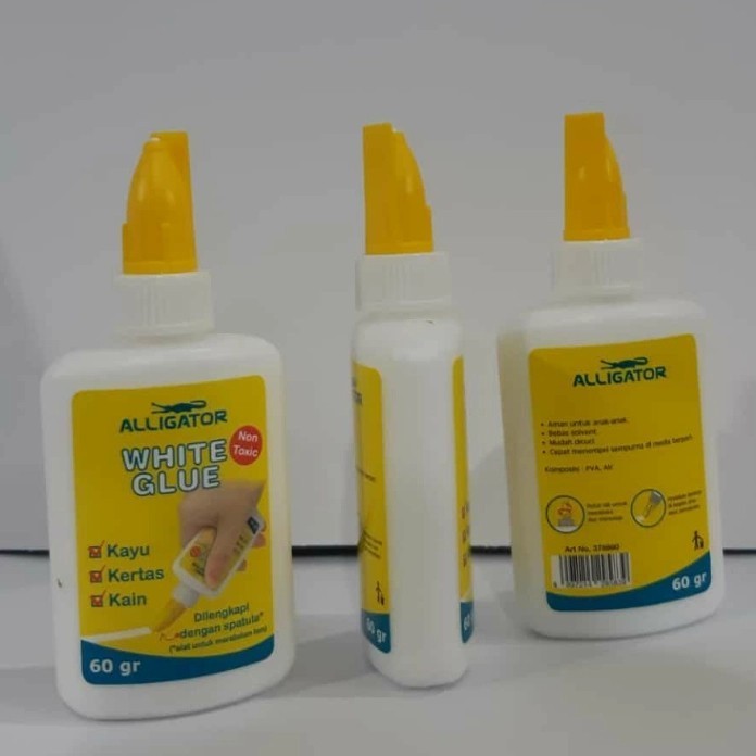 

Aligator White Glue 60 Gr / Lem botol Putih Kertas Prakarya Non Toxic