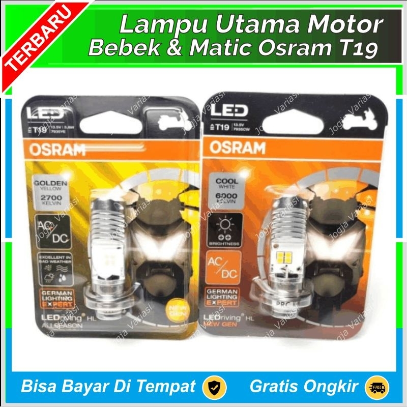 OSRAM T19 H6 PUTIH KUNING LED LAMPU DEPAN MOTOR