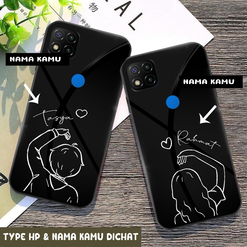 Softcase Glass Couple Custom Nama For All Type Smartphone | Custom case