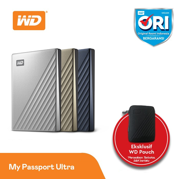 WD MY PASSPORT ULTRA 1TB 2TB 4TB USB C TYPE-C EXTERNAL HDD EKSTERNAL PORTABLE 1 TB 2 TB 4 TB