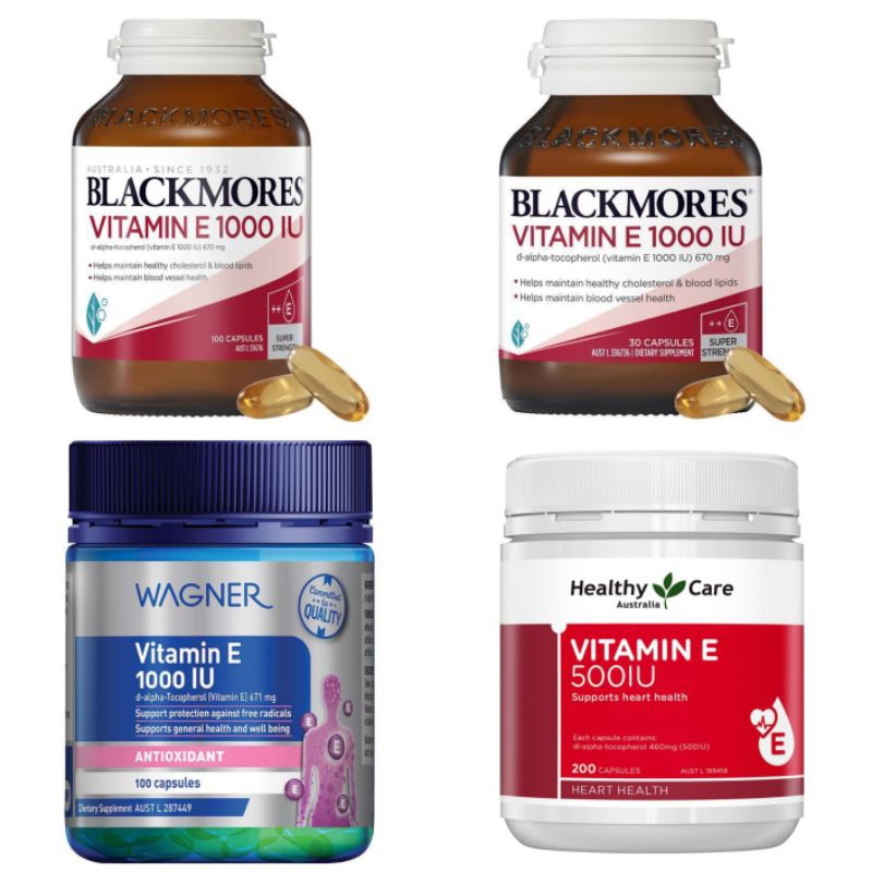 Blackmores Vitamin E 1000IU Healthy Care Vitamin E 500IU Wagner vitamin E 500IU