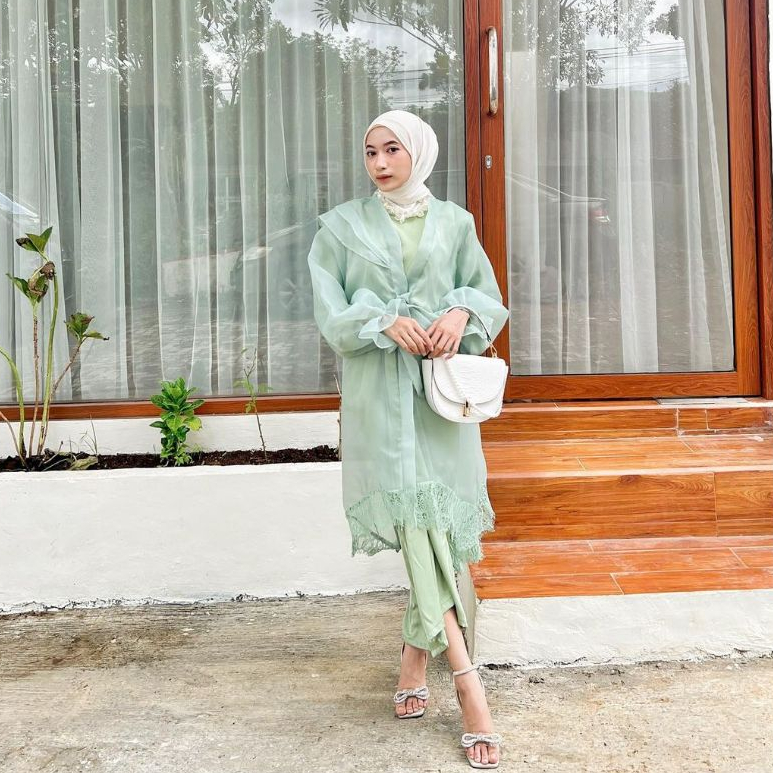 FARRAH OUTER Organsa / Luaran Wanita Kebaya Modern / Luaran Gamis Wanita Lebaran by ajeng wear