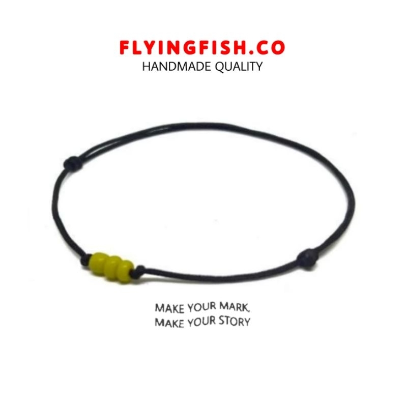 GELANG TALI TIPIS HITAM MANIK - FLYINGFISH.CO
