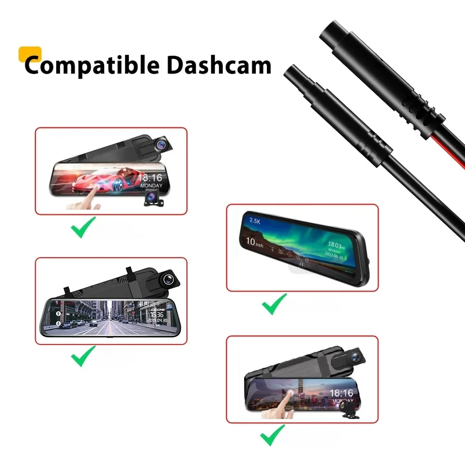 MH - Kabel Dashcam 10meter 4pin / 5pin Kabel Kamera Belakang Mobil Dvr