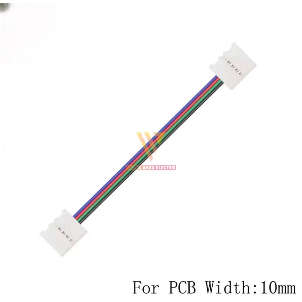 KABEL JEPIT 2 ARAH RGB KONEKTOR LAMPU LED STRIP 4 PIN 8MM 5050 3528 15CM SAMBUNGAN KLIP CLIP