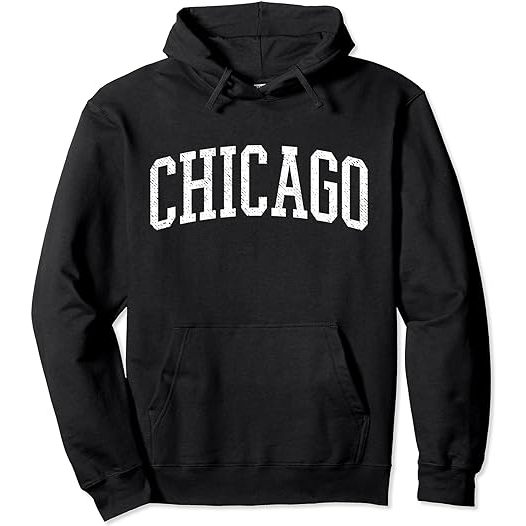 Jacket Hoodie Varsity Distressed Chicago Pullover Hoodie