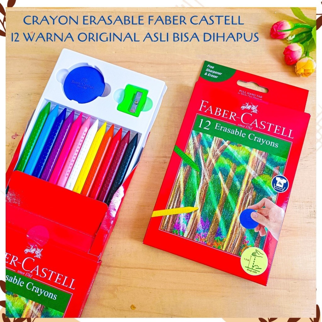 

CRAYON ERASABLE FABER CASTELL 12 WARNA ORIGINAL ASLI BISA DIHAPUS KRAYON FREE PENGHAPUS DAN RAUTAN ALAT TULIS KANTOR SEKOLAH MURAH TERMURAH COD