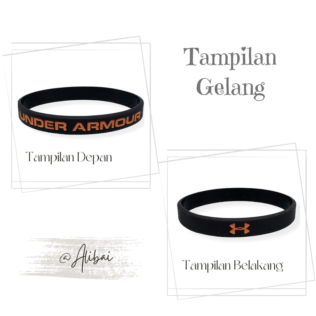 Gelang Tangan Pria Karet Distro Hitam Bracelet Rubber Sport Hype