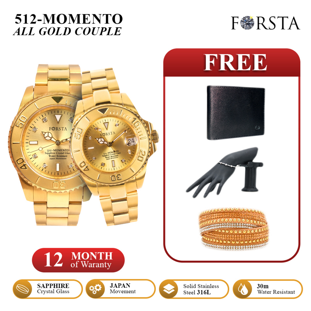 Forsta 512 Momento All Gold - Couple Jam Tangan Kesehatan