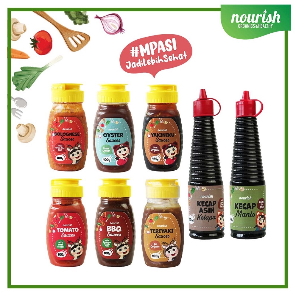 

[❂O82>] Nourish Saus Bumbu MPASI No MSG / Kecap MPASI No MSG / Saus Organik / Saus Bumbu Tanpa Pengawet / Kecap Tanpa Pengawet [64]