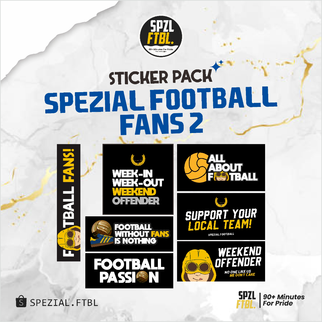 

STICKER PACK SPEZIAL FOOTBALL FANS 2 - STIKER FOOTBAL CASUAL, STIKER LAPTOP, AKSESORIS HP, HELM