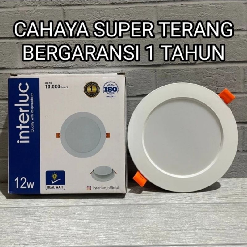 Downlight Led Panel Interluc 12W 12 Watt IB Bulat