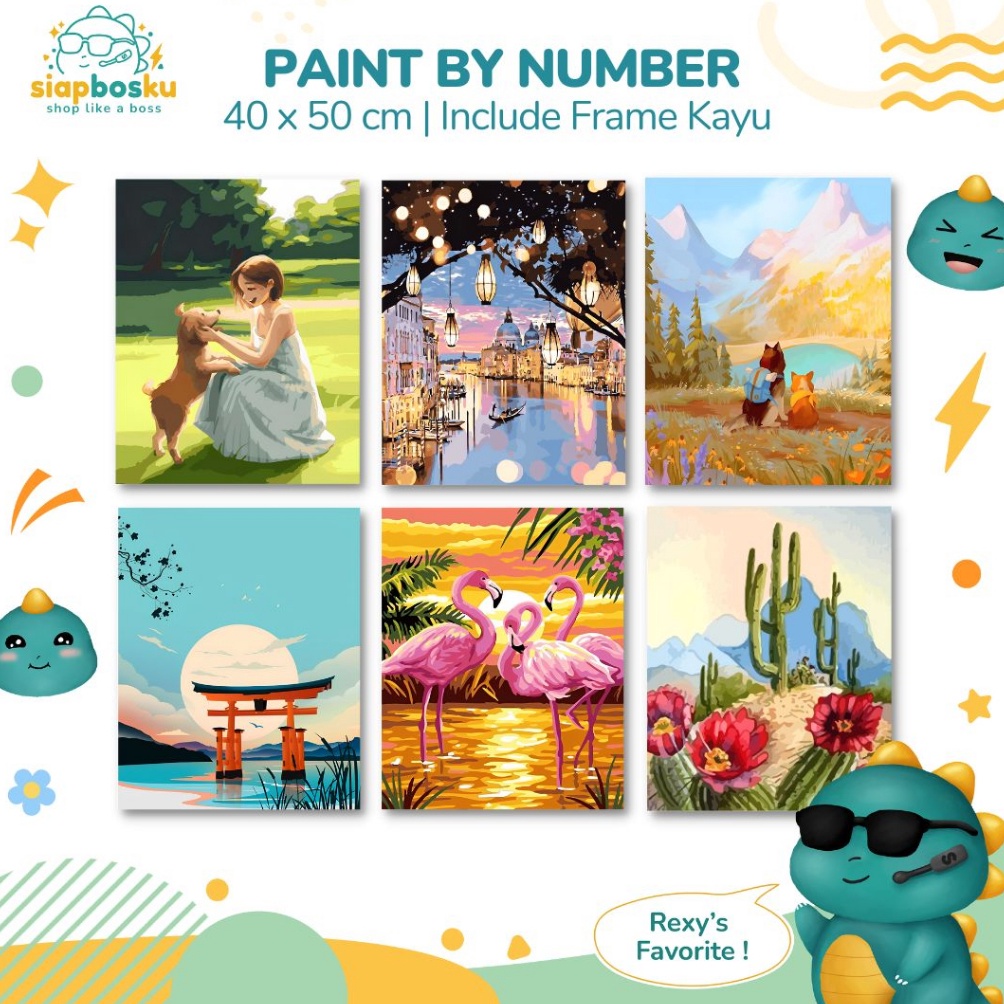 

Sup3r Pr0m0 PAINT BY NUMBER 40x50 CM AESTHETIC LANDSCAPE KANVAS PAINTING KIT WITH FRAME SIAP LUKIS Barang Terupdate