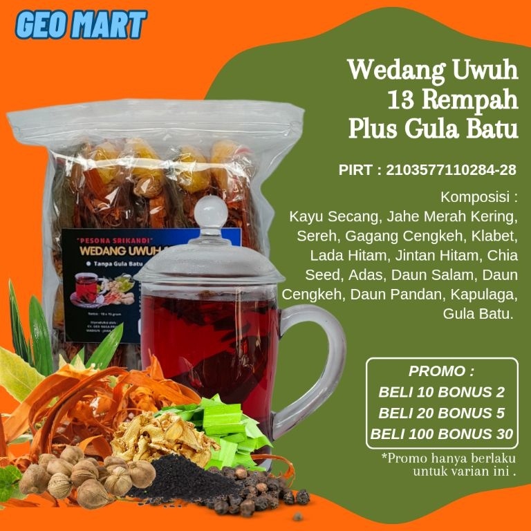 

Pr0duk 10 pcs Pesona Srikandi Wedang Uwuh 13 Rempah [232]