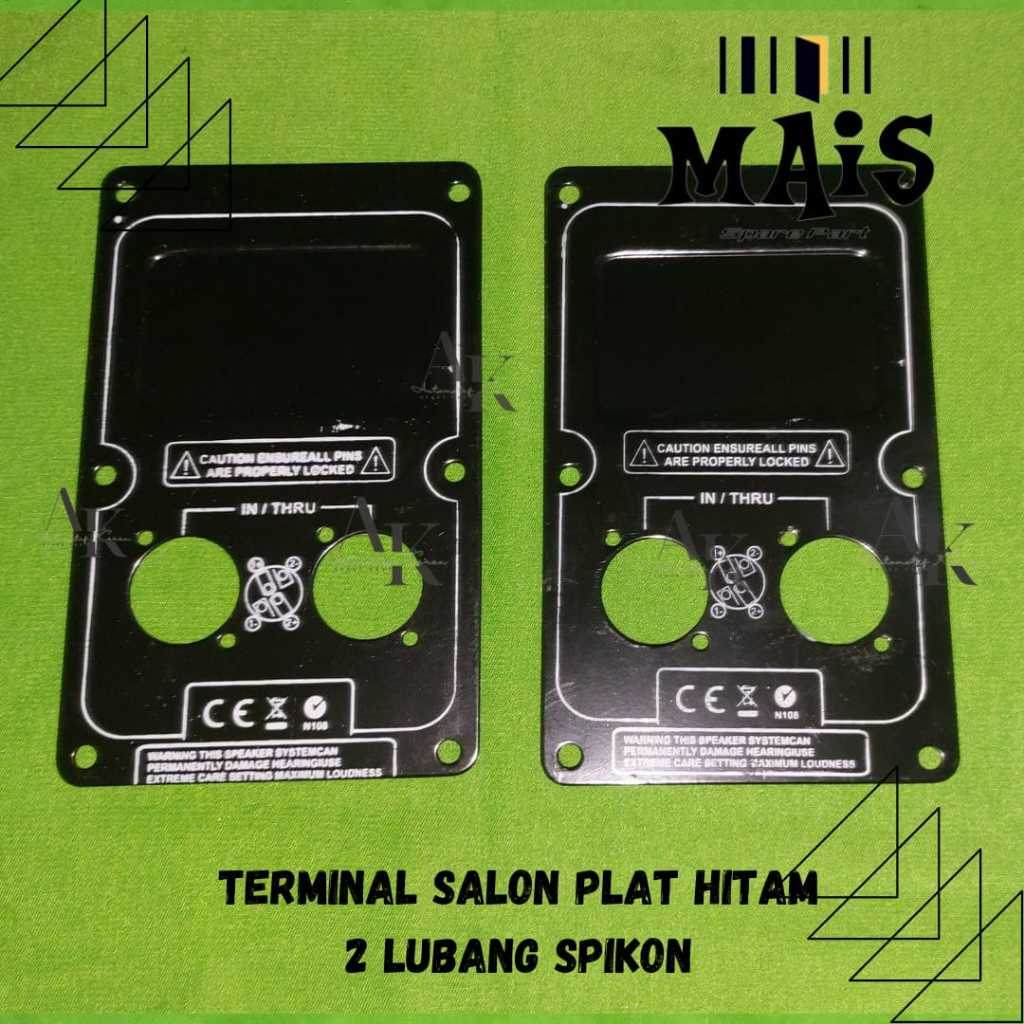 TERMINAL SPEAKER/SALON/SPIKON PLAT HITAM 2 LUBANG SPIKON