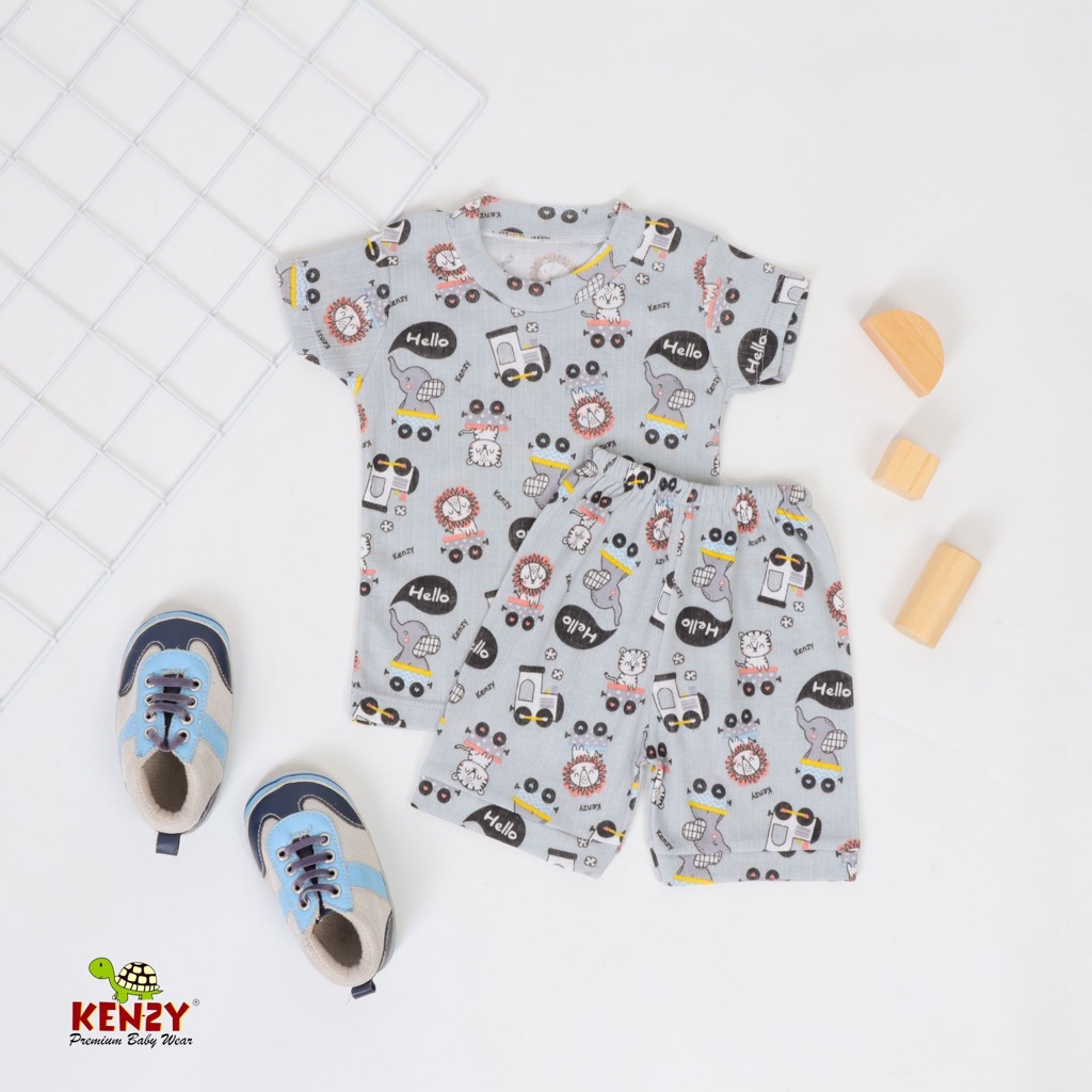 Setelan Oblong Tangan pendek & Celana Pendek Salur Kereta | Laki-laki & Perempuan | Premium | SNI | 