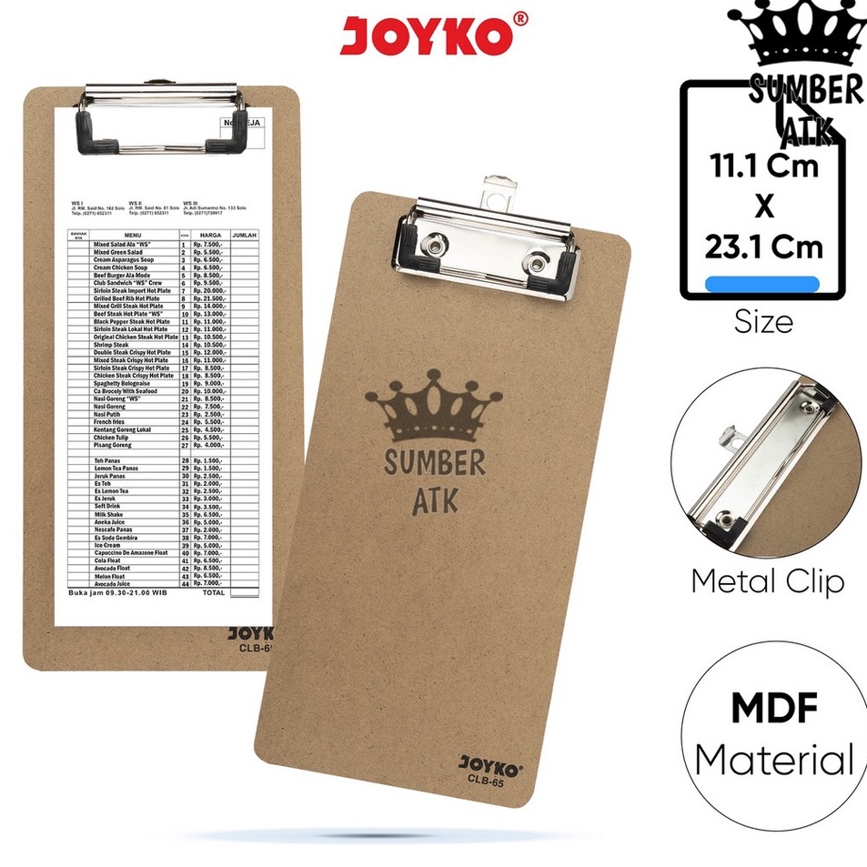 

Terkini Clipboard Papan Jalan Alas Ujian Joyko CLB-65 Ready