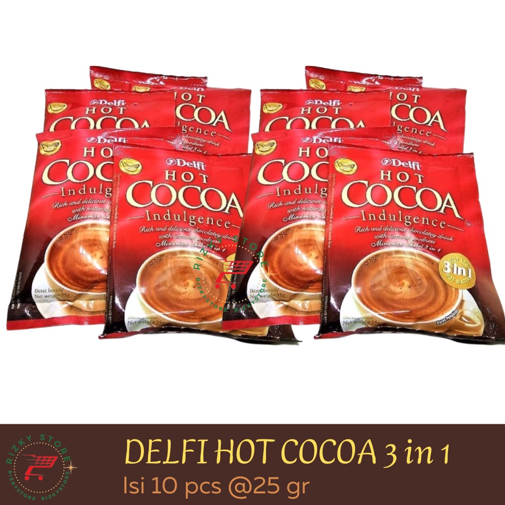 

L44ris DELFI HOT COCOA MIX 3 IN 1 / MINUMAN COKLAT/ kayak Cadbury 1 Renceng isi 10 sachet @25 gram [258]