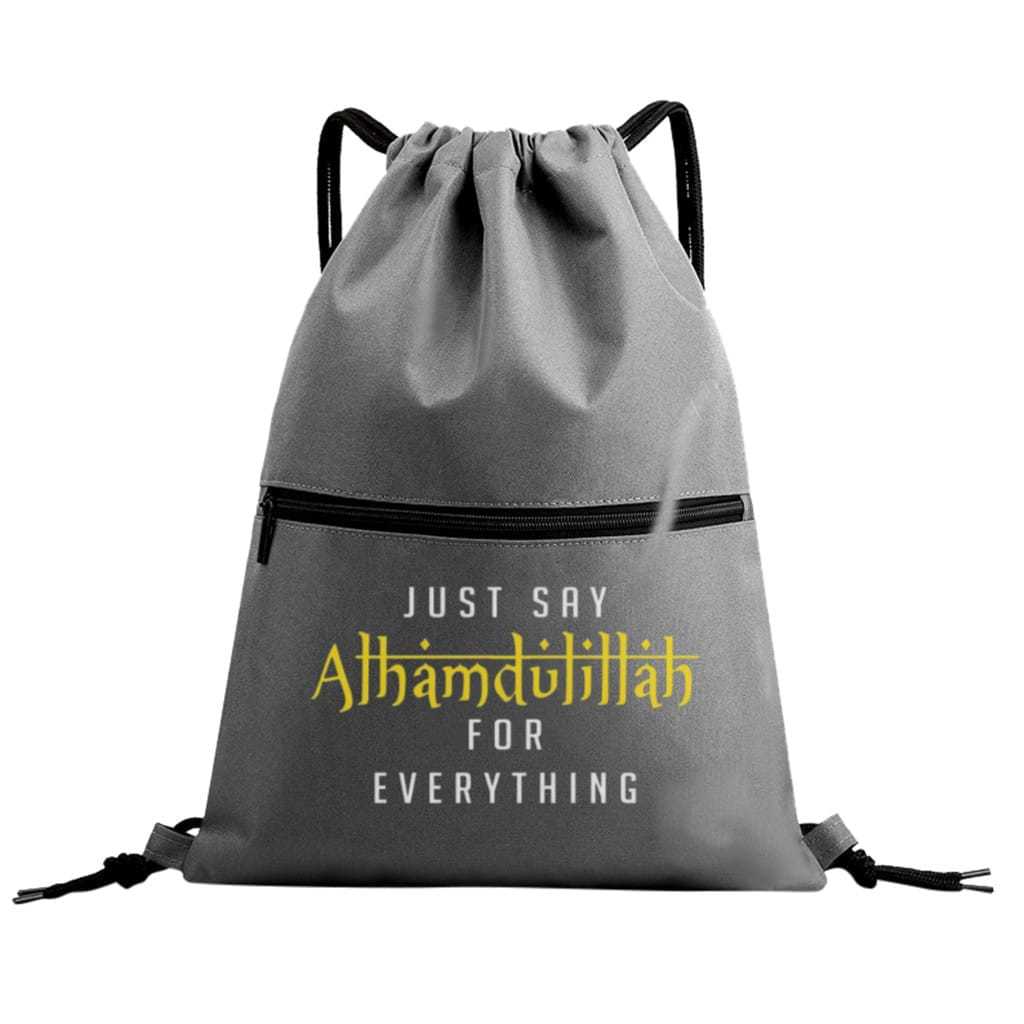 Tas Tali Serut Buat Sekolah Cowok Cewek Fitur 3 Ruang Font Alhamdulilah Anti Air