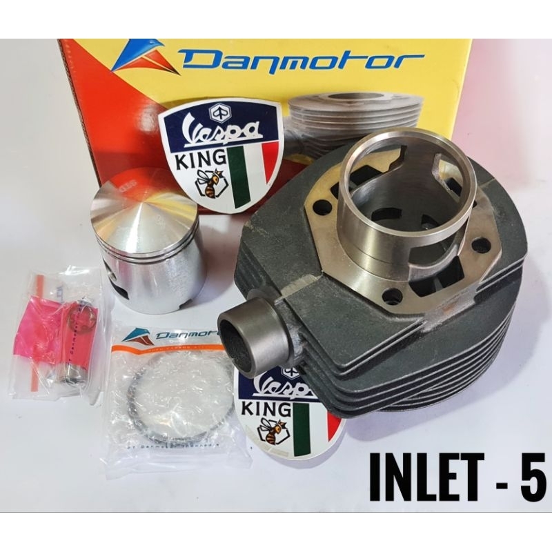 blok silinder piston set vespa lobang 5 DANMOTOR blok seher set excel exclusive inlet 5