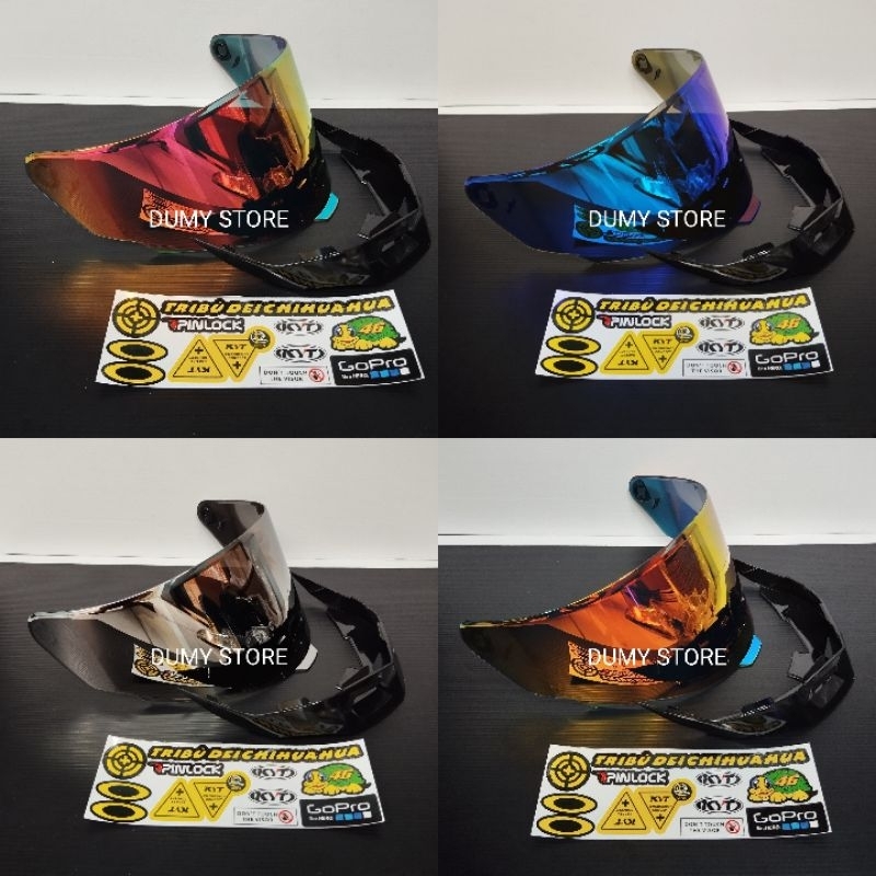 KACA VISOR HELM KYT TTC + SPOILER 3D TT COURSE  FREE STIKER