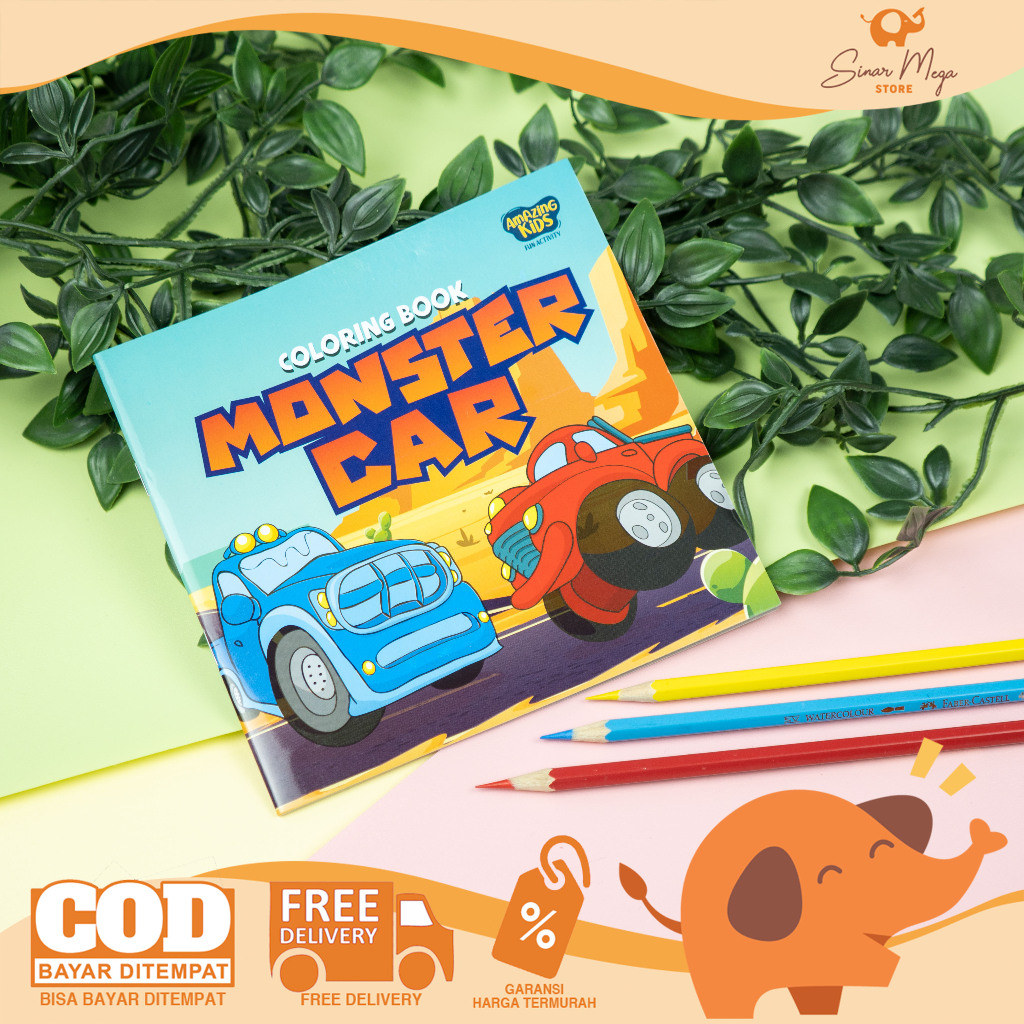 

AMAZING Coloring Book Monster Car / Buku Latihan Mewarnai