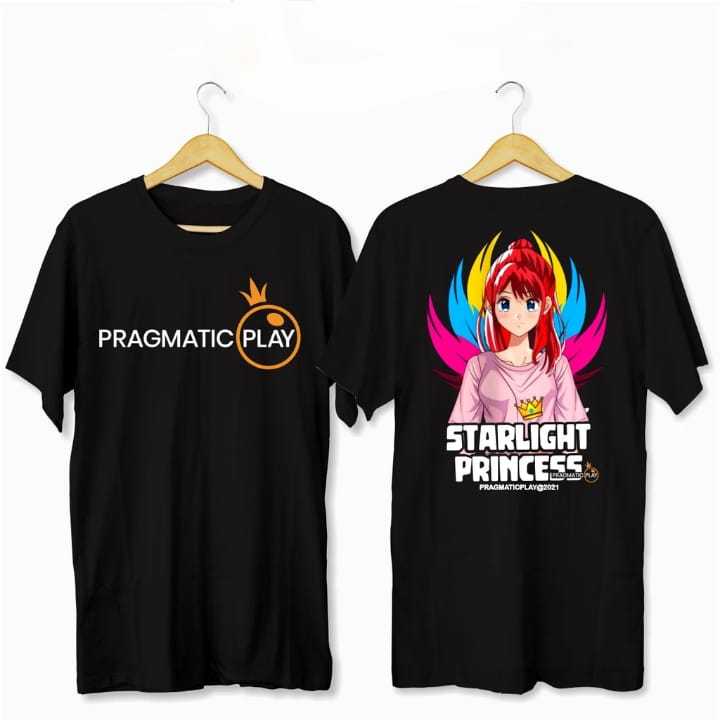 Baju Kaos Atasan Pria/wanita Unisex Pragmatic Play Slot Starligt Princes Katun Combed SIZE S M L XL 