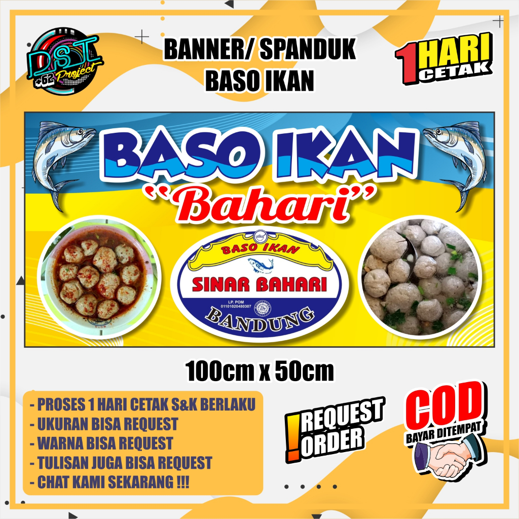 BANNER / SPANDUK BASO IKAN BAHARI BAKSO IKAN BAHARI