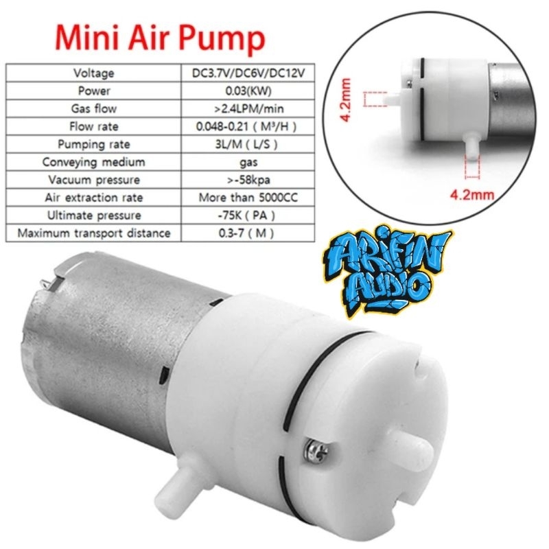 Arifin audio - Dinamo Pompa Udara Aerator Air Pump Silent 4-12V