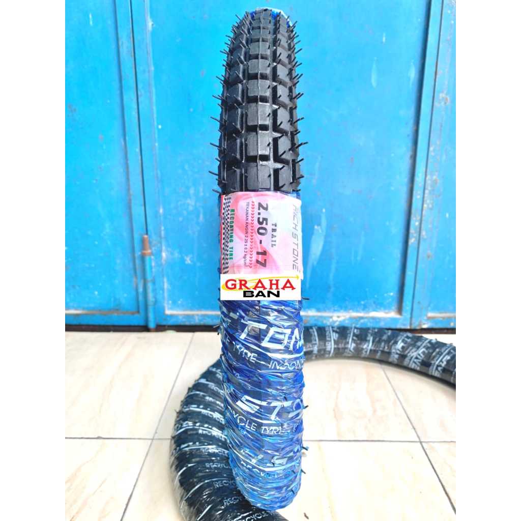 BAN MOTOR TRAIL  250-17 BAN MOTOR RICH STONE TRIL TUPE TYPE/BUKAN TUBLESS RING 17 ban 250-17 ban mon