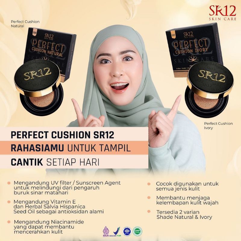 Perfect Cushion SR12 / Bedak  Cushion / Cushion Ivory / Cushion Natural / Bedak Foundation