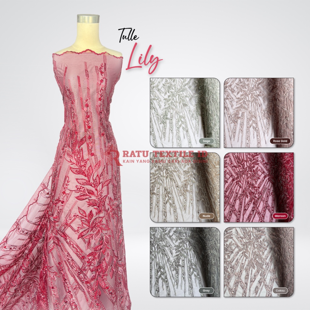 Kain Tulle Bordir Kain Tulle Akar Kain Tulle Ellisab Elisab Elisabet