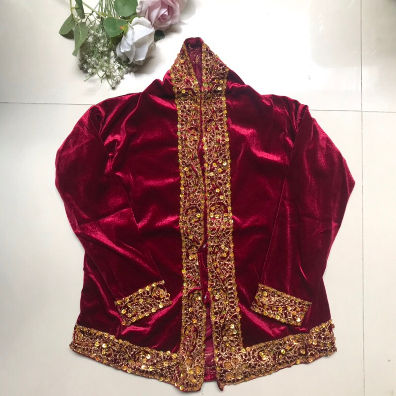 Atasan Kebaya Bludru Kartini Payet anak dan dewasa
