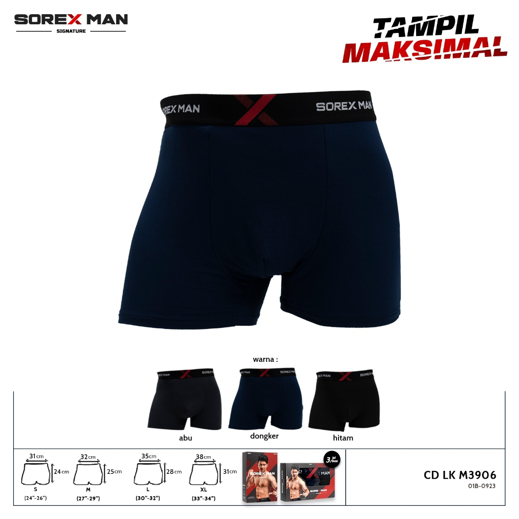 (2 & 3pcs) Cd Pria Sorex M 3906 Boxer | Cd Cowok Dewasa | kc2m3