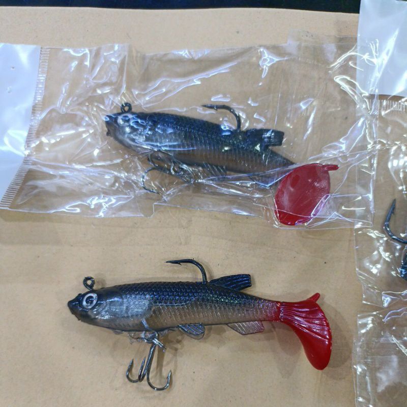 Umpan pancing casting soft lure ikan Belanak hitam putih set