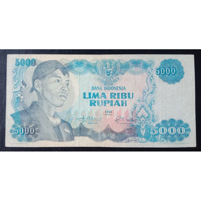 UANGKUNO 5000 RUPIAH SUDIRMAN THN 1968 2HURUF