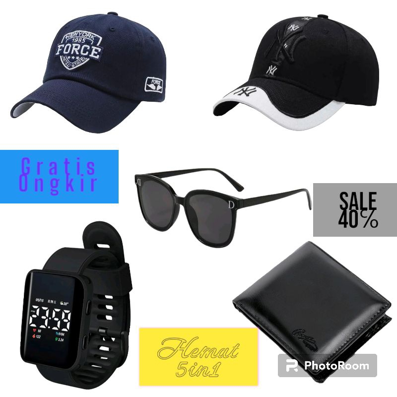 Topi Pria Distro Topi Murah Topi Baseball Topi Pria Wanita Kece Set Jam Tangan Digital Jam LED Jam T