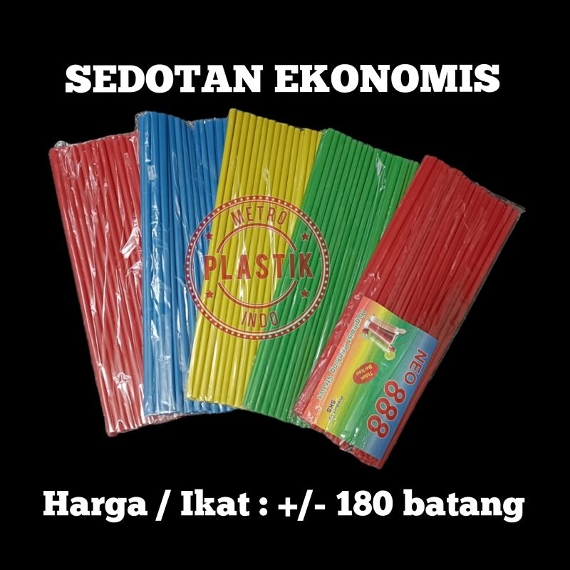 Sedotan Ekonomis 1ball (35 ikat) / Sedotan Es Teh / Sedotan Warna / Sedotan Murah 1ball