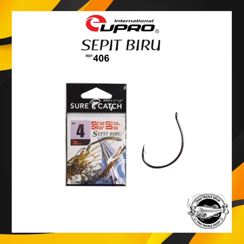 SURECATCH Sepit Biru Mata Kail Udang Galah (PRAWN) NO. 2 - 3 - 4 - 5 - 6 Bahan Carbon