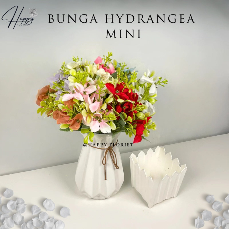 BUNGA HYDRANGEA MINI/BUNGA BUCKET HYDRANGEA/BUNGA HYDRANGEA DEKORASI (NK-2)
