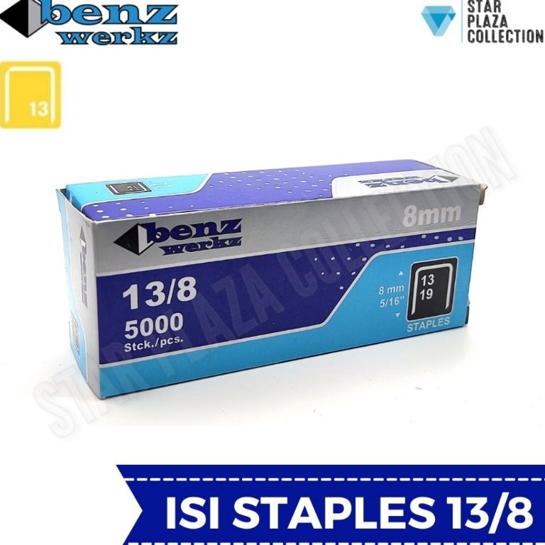 

[♡O86>] Isi Staples Manual / Staples Tembak Guntacker Merek BENZ WERKZ / RAPID RAPIDE Original Uk. 13/8mm (8mm) - untuk Pengerjaan Jok Motor, Jok Mobil, Sofa, Funiture, Kayu Langsung Order Gan