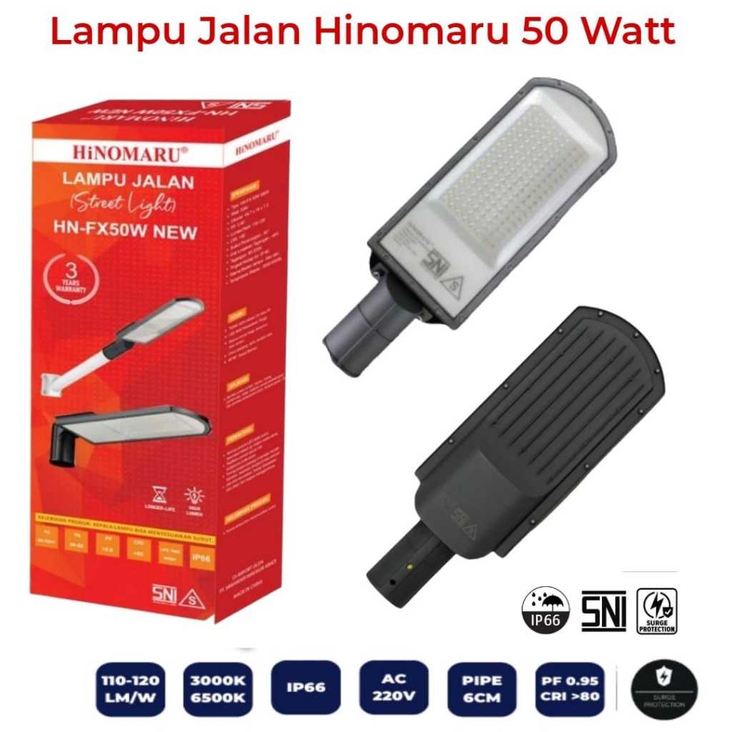 Hinomaru Lampu Jalan PJU LED Hinomaru HN-FX 50 50 watt 6500K - Putih New