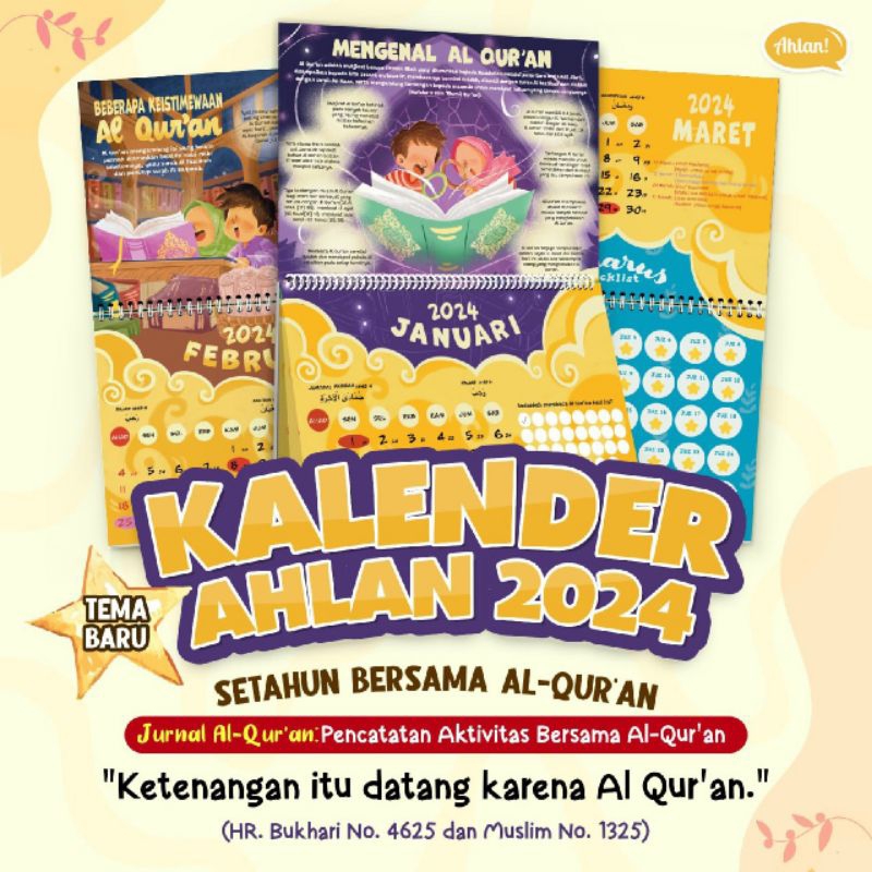 

Ready kalender anak tahun baru 2024/best seller calendar by ahlan/kalender anak/kalender pendidikan/setahun bersama quran
