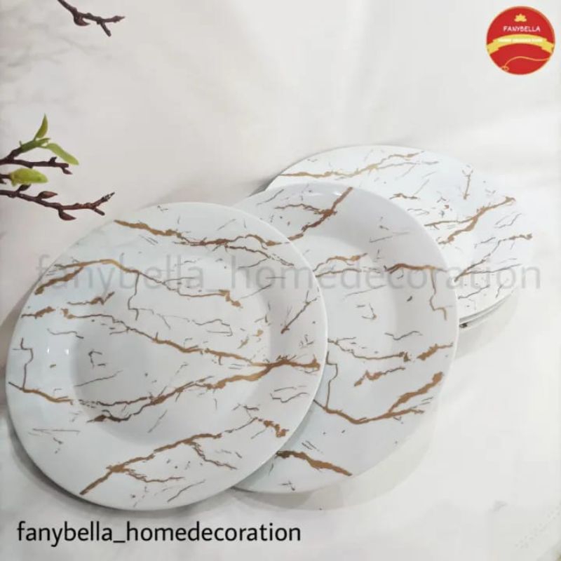 piring ceper / piring 1/2 lusin / piring stengah lusin / piring marble / piring porcelain / piring m