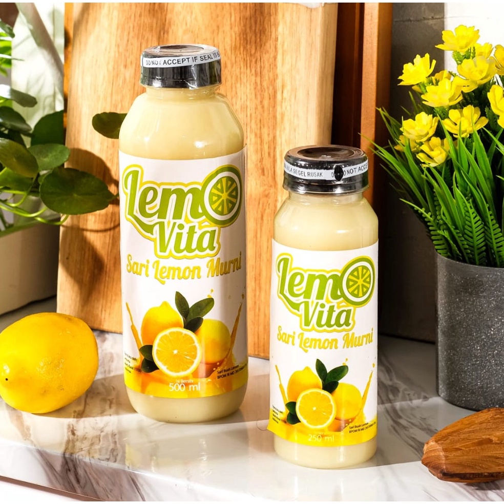 

S@l33 BPOM PAKET 1 Liter Lemovita Fresh Sari Lemon Jus Lemon Halal Moodbooster