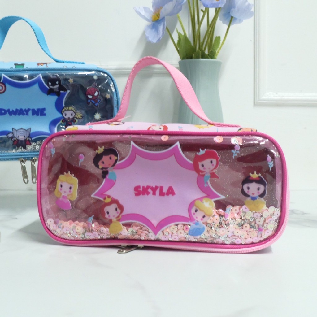 PENCIL CASE SPARKLE CUSTOM / TEMPAT PENSIL / PENCIL CASE ANAK