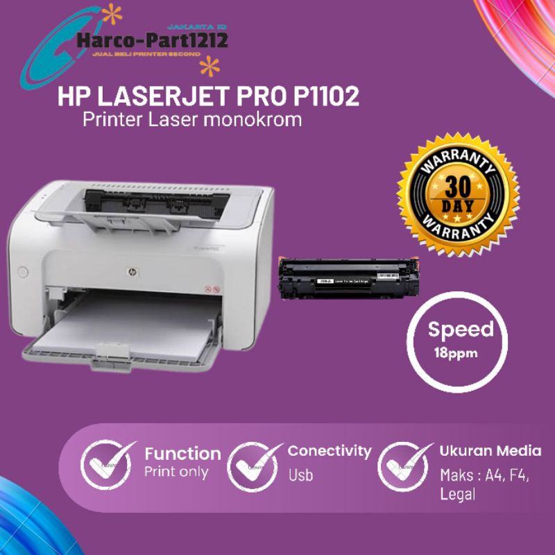Printer HP Laserjet P1102 Second kualitas bagus