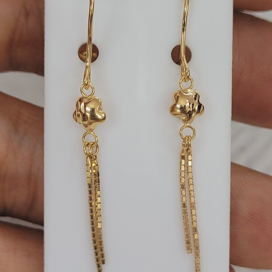 anting kawatan koncer double bunga emas 70% 700 70 %